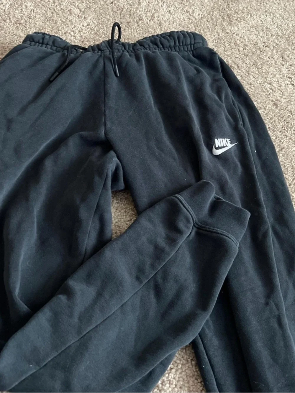 Nike Kids Black Jogger Sweatpants with White Logo